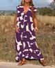 Elegant ladylike V-neck loose waist dress, summer fashion new versatile long skirt, Europe and America