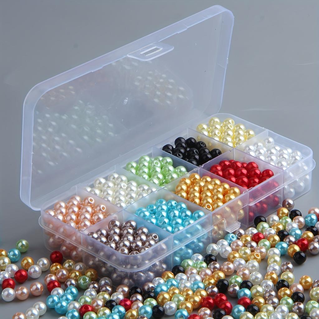630Pcs 6mm Round Acrylic Beads, 10 Colors Set for Jewelry Making, Valentine's DIY, Bracelet Necklace Craft Supplies