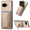 For Google Pixel 9a Case with Card Holder Kickstand Fiber Pattern Leather Back Cover