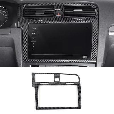 For VW Golf 7 MK7 7.5 2014 2015 2016 2017 2018 LHD ABS Carbon Texture Center Console Navigation Air Outlet Panel Frame Trim