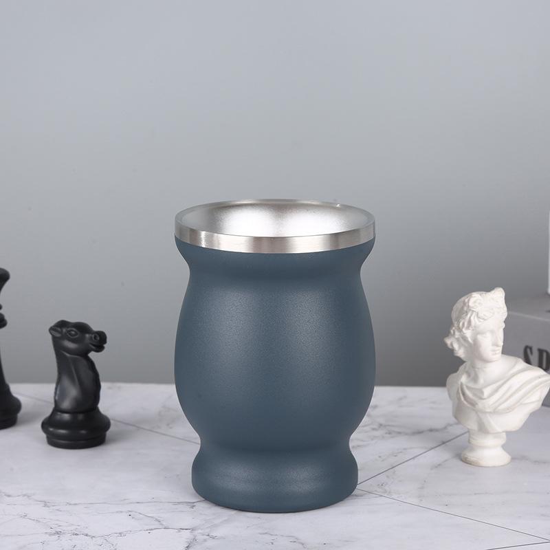 

Аргентина Двойная чашка 304 Нержавеющая сталь Чашка для мате Вакуумное напыление Тыквообразная кофейная чашка Чашка-термос 4/8 унций Чайная чашка 4OZ темно-серого