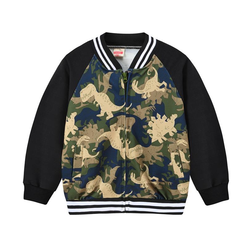Spring and Autumn Men and Girls Fashionable Cute Printing Color Collision Jacket Children Splicing Jacket Baby Cardigan