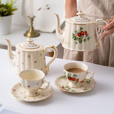 Hot Sale Ceramic Teapot European and American Pastoral Style Home Office Afternoon Tea Service Tea Pot Cafe Coffee Pot