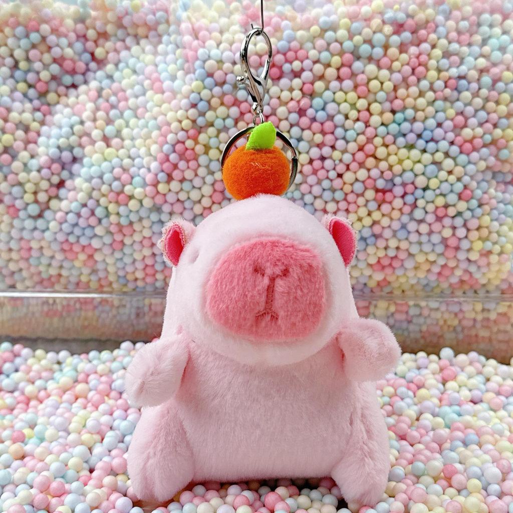 Little Red Book Capybara & Guinea Pig Plush Keychain Ornament