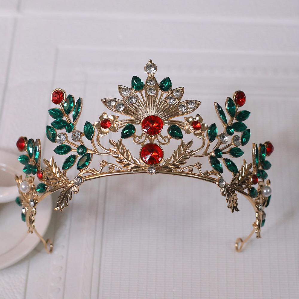 1 Stück Exquisite Weihnachtskrone Elegantes Strass Metall Haaraccessoire Geeignet zum Tragen Weihnachtsfeier Unisex Weihnachtsgeschenk