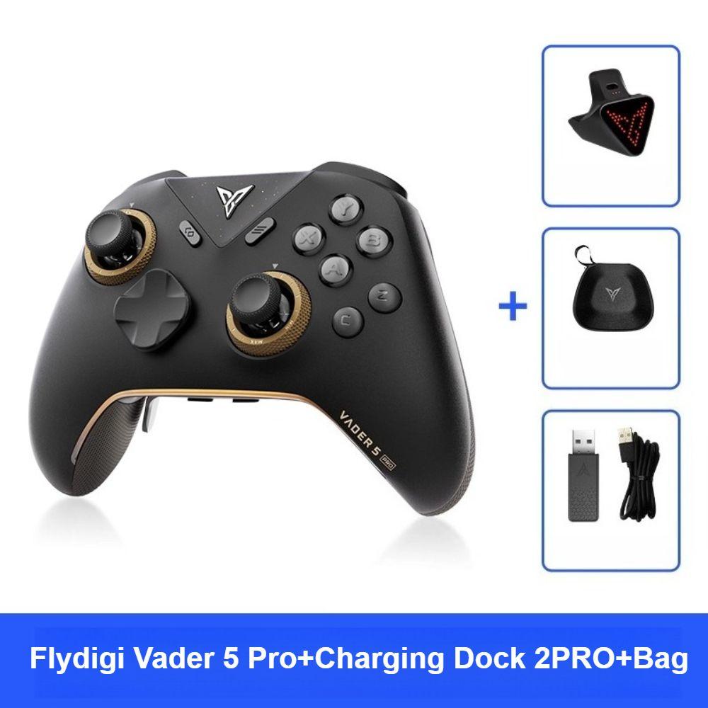 Flydigi Vader 5 Pro Wireless Game Controller with Charging Dock 2 Pro and Elite Carrying Bag