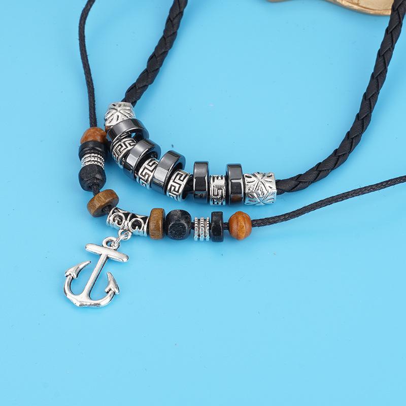 1PC Boat Anchor Necklace Men's Student Retro Hipster Pendant Collarbone Chain Japanese and Korean Version Couple Jewelry Gift