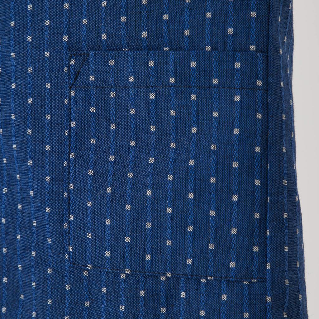 Watanosato Hanten Model Dobby Clasic cu Fasole și Pătrat Matlasat Manual (Hanten) - Țese, Copii (Mărimea 130, Albastru)