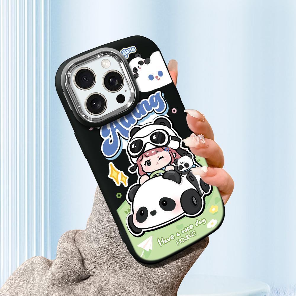 For iPhone 15 14 13 11ProMax 14 15 16 Samsung S25 S24 S23 S22 Redmi 10 13 14C Cartoon Black Cat Silver Edge Soft Liquid Silicone Protective Casing
