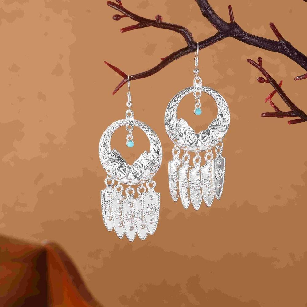 Silver Long Tassel Earrings Bohemia Bohemia Drop Earring Classic Ethnic Style Dangle Earring Women