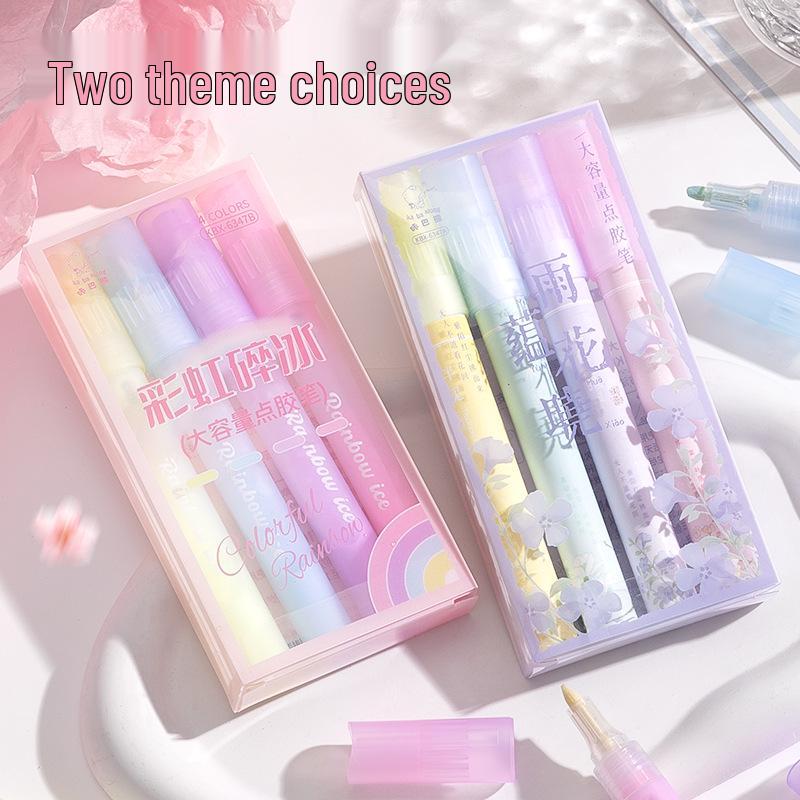 Gradient High Capacity Macaron Color Glue Pen for Students' Notes and Marking