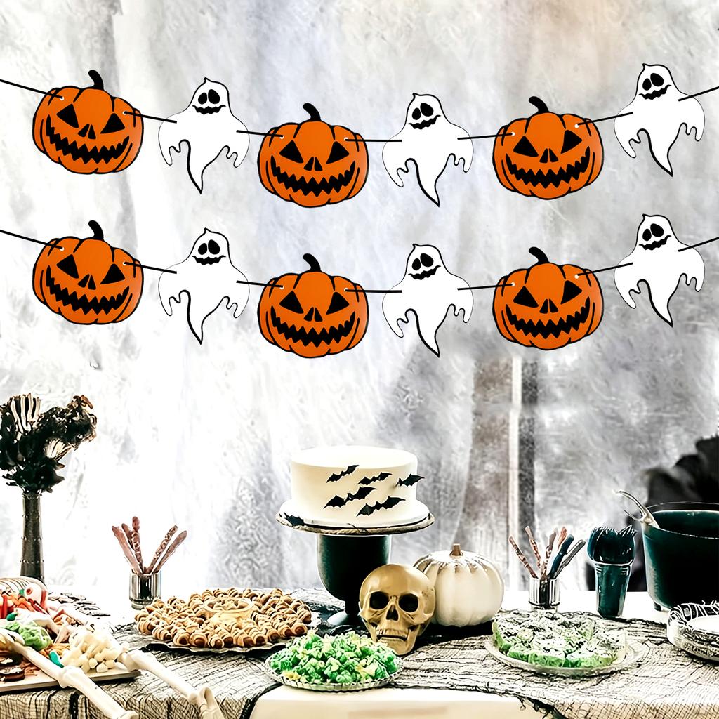 Halloween Hanging Ornament Pumpkin Ghost Design for Home Party Wall Decoration Festival Prop for Halloween Decor and Supplies