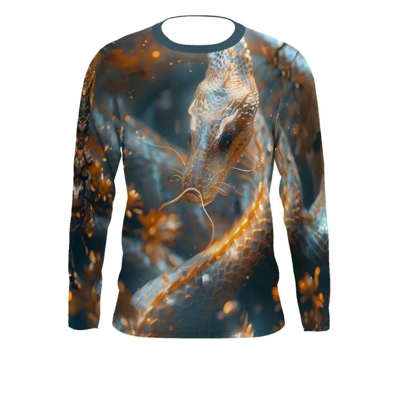 New Men's T-Shirts 3D Tiger Graphic T Shirts Mens Gifts Harajuku Fashion O-Neck Tops Casual Sport Long Sleeve Wolf Print T-shirt