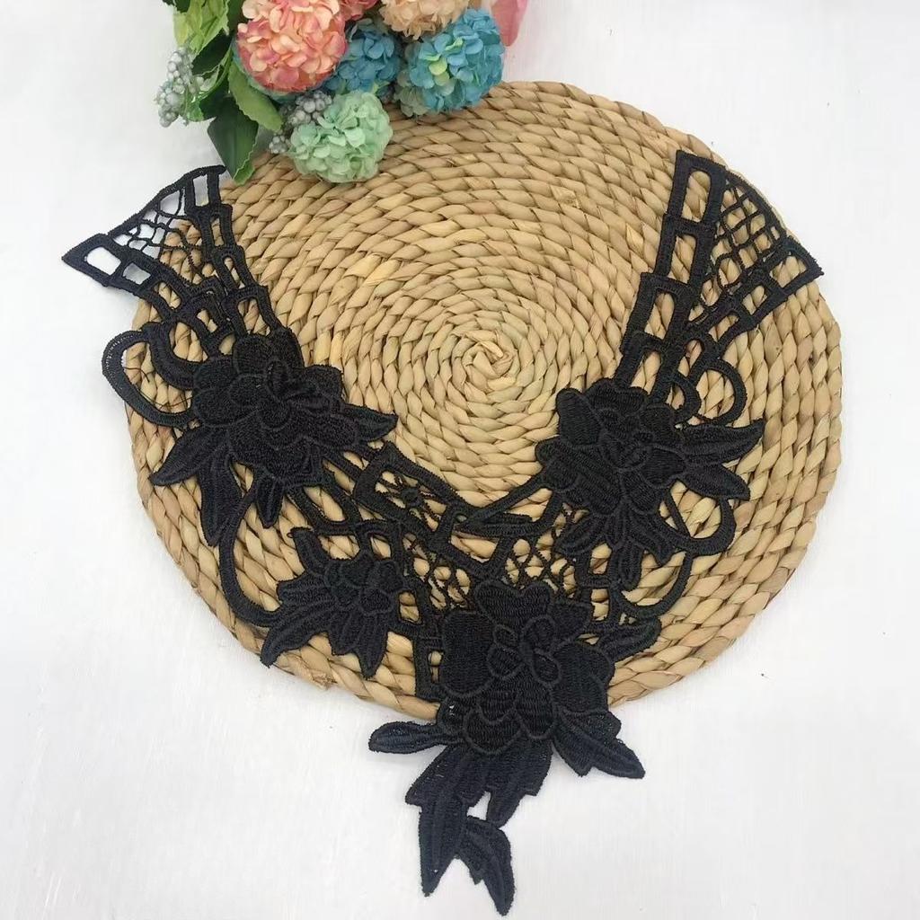 Versatile Lace Black Collar Embroidered Polyester Light Silk Hollow Decorative Corsage DIY AccessoriesApparel Sewing Supplies