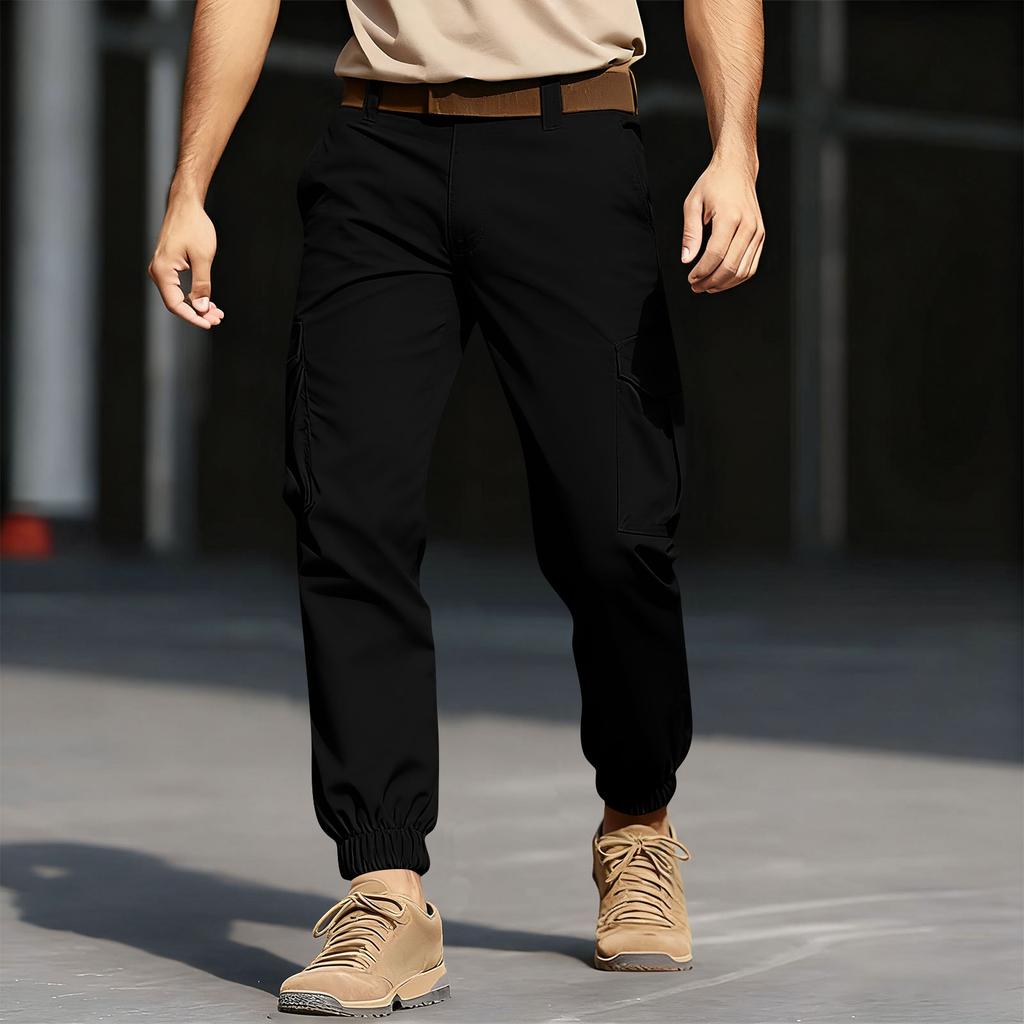 Men's Overalls Cargo Pants Outdoor Casual Athletic  Hiking Pants Cotton Trousers Pants With  Pocket