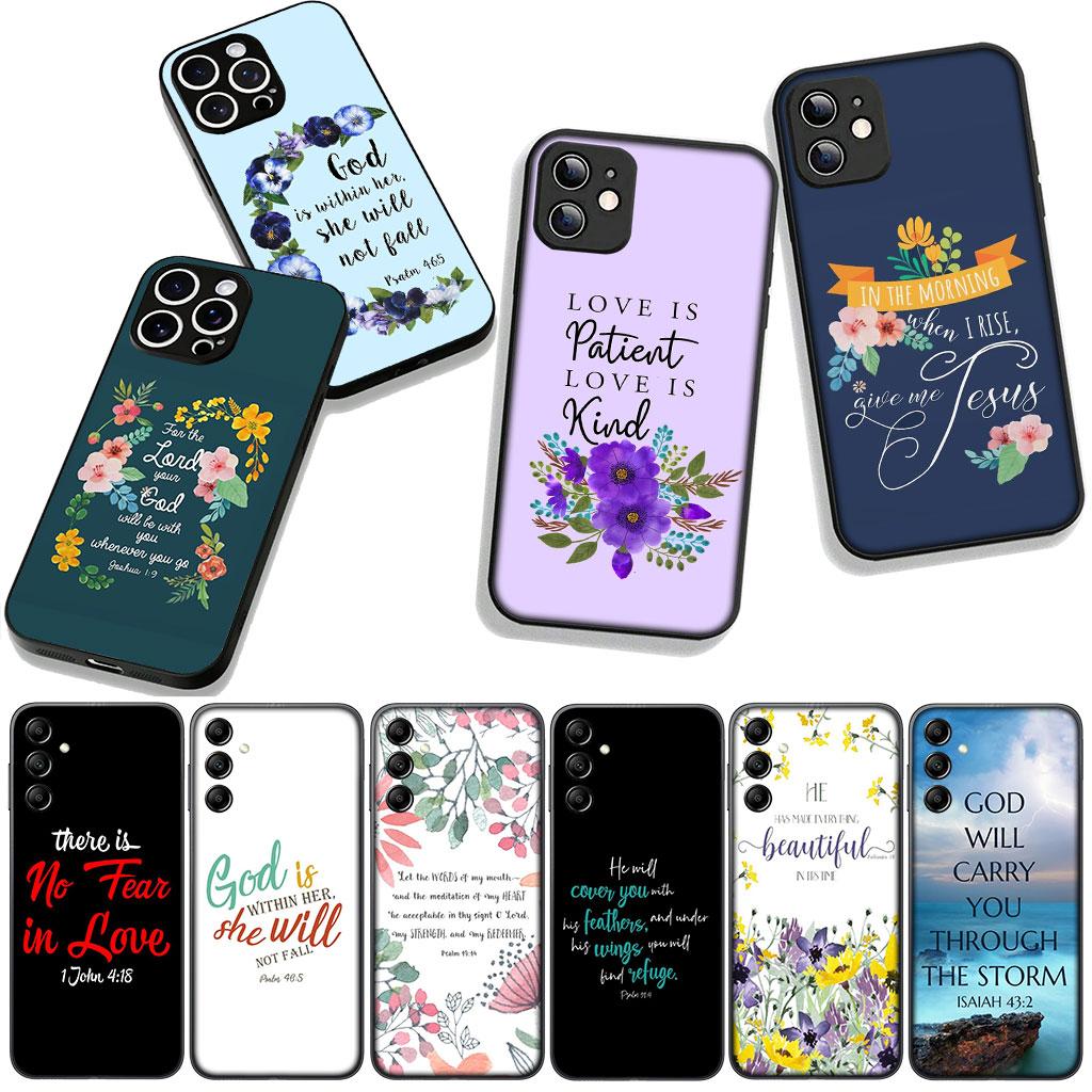 For Samsung Galaxy S25 S24 S22 S23 FE Ultra Plus A56 A05 A06 A15 A16 A55 S7 Edge Phone Case Bible Verse Christian Jehovah God