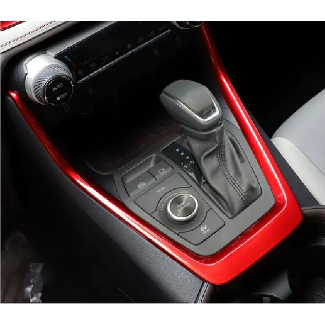 Bright Red Interior Gear Shift Panel Trim For Toyota RAV4 -2025 Accessories