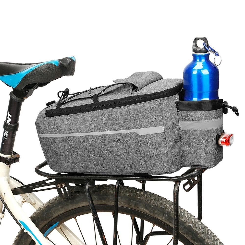 

with Reflective Stripes Bicycle Rear Rack Bag Big Capacity Bike Trunk Bag Bicycle Carrier сірий