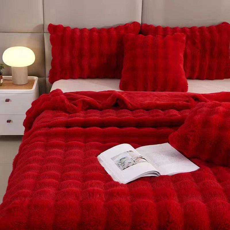 70x100cm Imitation Rabbit Plush Blanket Winter Warm Soft Throw Fur Blankets Comfortable Bed Sheet Sofa Nap Blanket High Quality