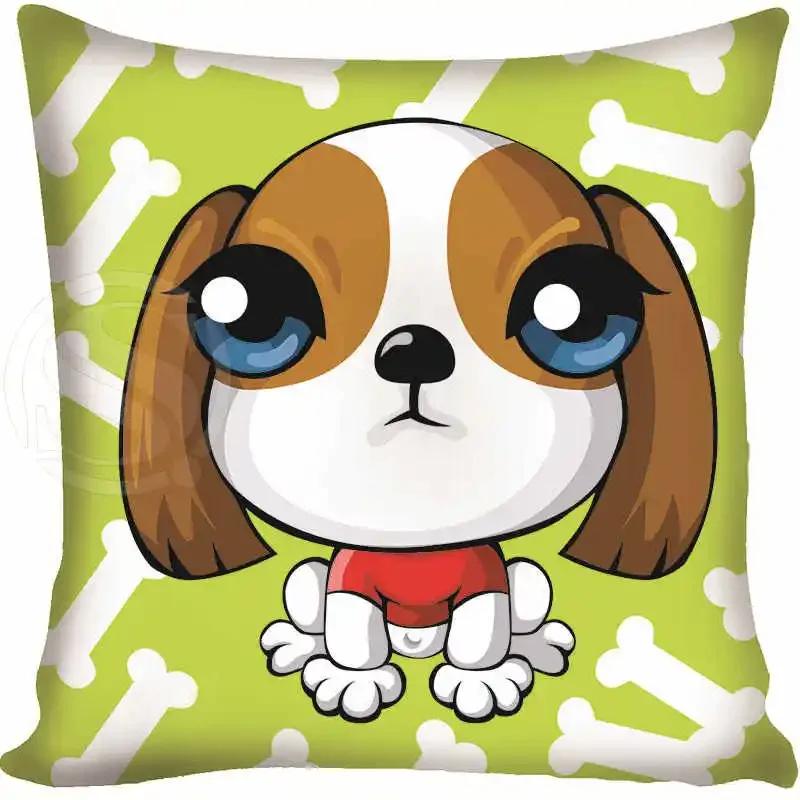 Cartoon Funny Dog Schnauzer Fashion Style Square Pillowcase Zipper