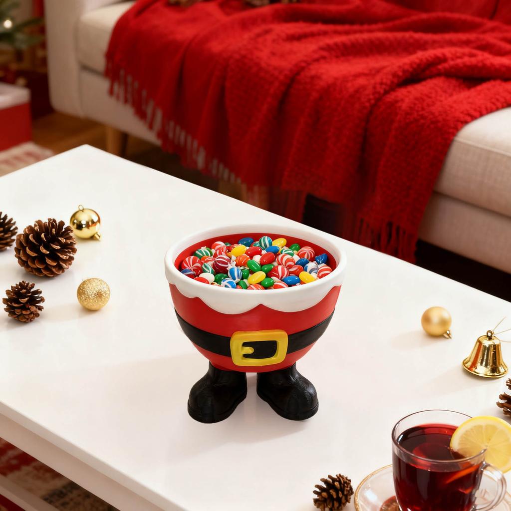 3D Printed Santa Boot Christmas Bowl - Festive Holiday Serving Dish,Treats, Food-Safe Material With Santa Belt Design