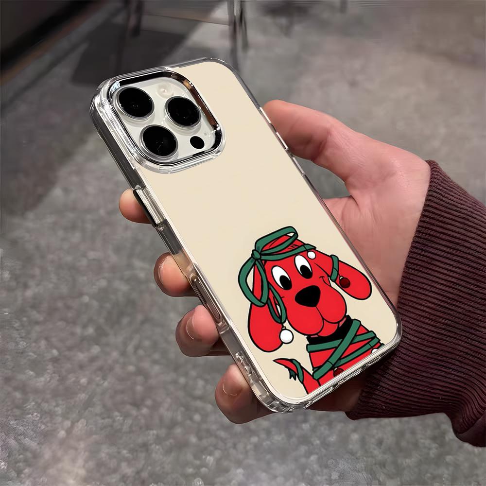 

Clifford The Big Red Dog Phone Case For IPhone 17 Air 16 E 15 14 13 12 11 Plus Pro Max Electroplated Transparent Soft Shell iPhone 16 Pro
