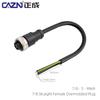 Straight Angled 3 4 5 6Pin 7/8 Unshielded Male Female Circular Plug With Wire Harness 1 2 5 Meter Overmolded Connector