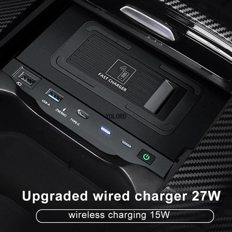 Bil QI Trådløs Lader 15W Telefonlader Lading For Mercedes-Benz A B GLB AMG CLA A35L W188 W177 W246 A180 A200 B200