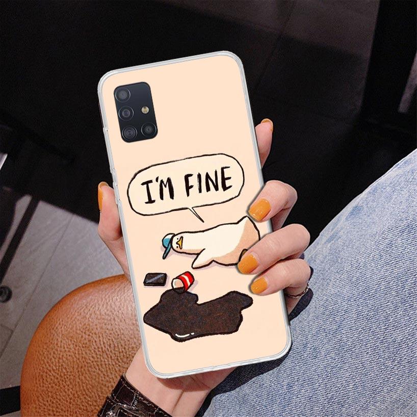 Cartoon Cute Goose Game Phone Case For Samsung Galaxy A52 A32 A22 A12 A51 A31 A50S A30S A20S A10S Note 20 Ultra 10 Plus S10 A72