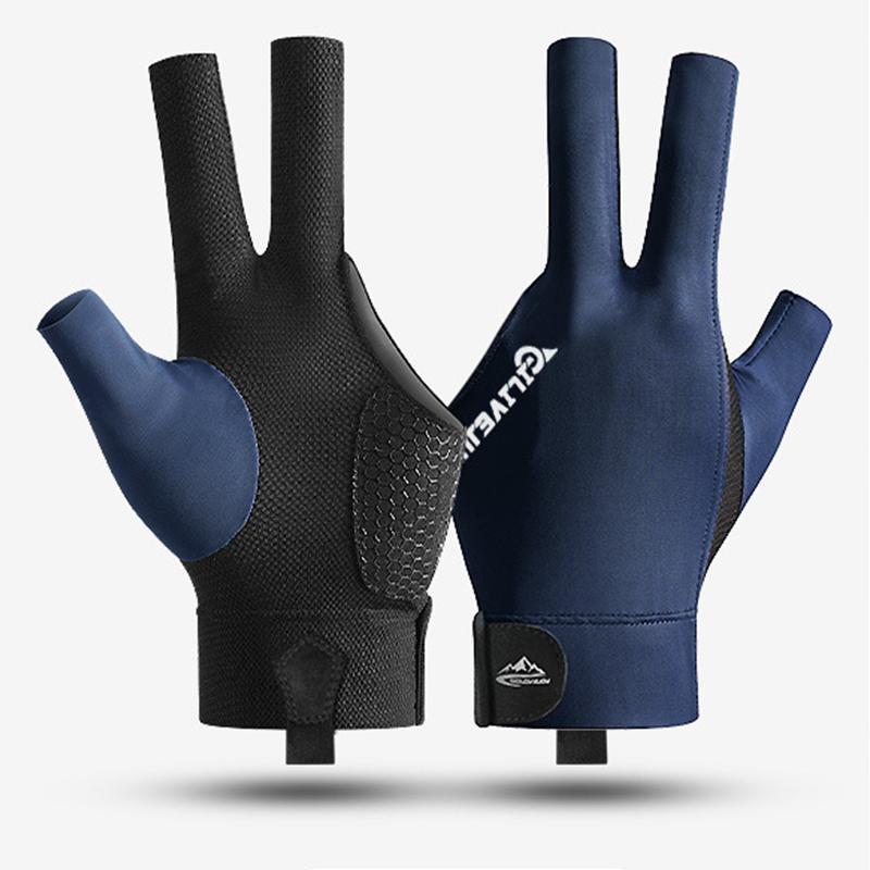 

1pc Breathable Polyester Open Finger Billiard Snooker Pool Glove Adjustable Sticker Smooth Soft Lightweight for Amateur Training синій