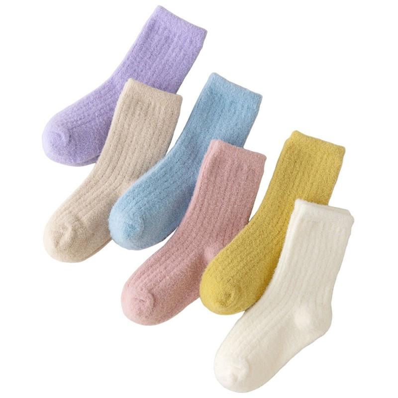 Kids Warm Thick Fleece Lined Crew Socks Boys Girls 2-13 Years Soft Cotton Blend Winter