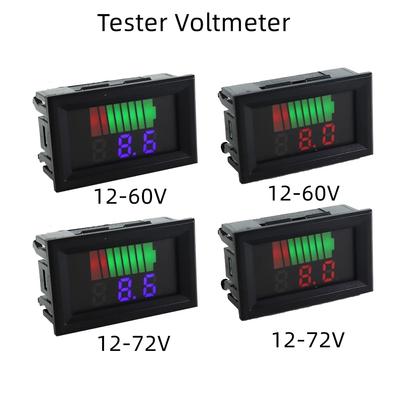 Autobatterie-Ladezustandsanzeige, 12 V, 24 V, 36 V, 48 V, 60 V, 72 V, Lithium-Batterie-Kapazitätsmesser, Testanzeige, LED-Tester, Voltmeter