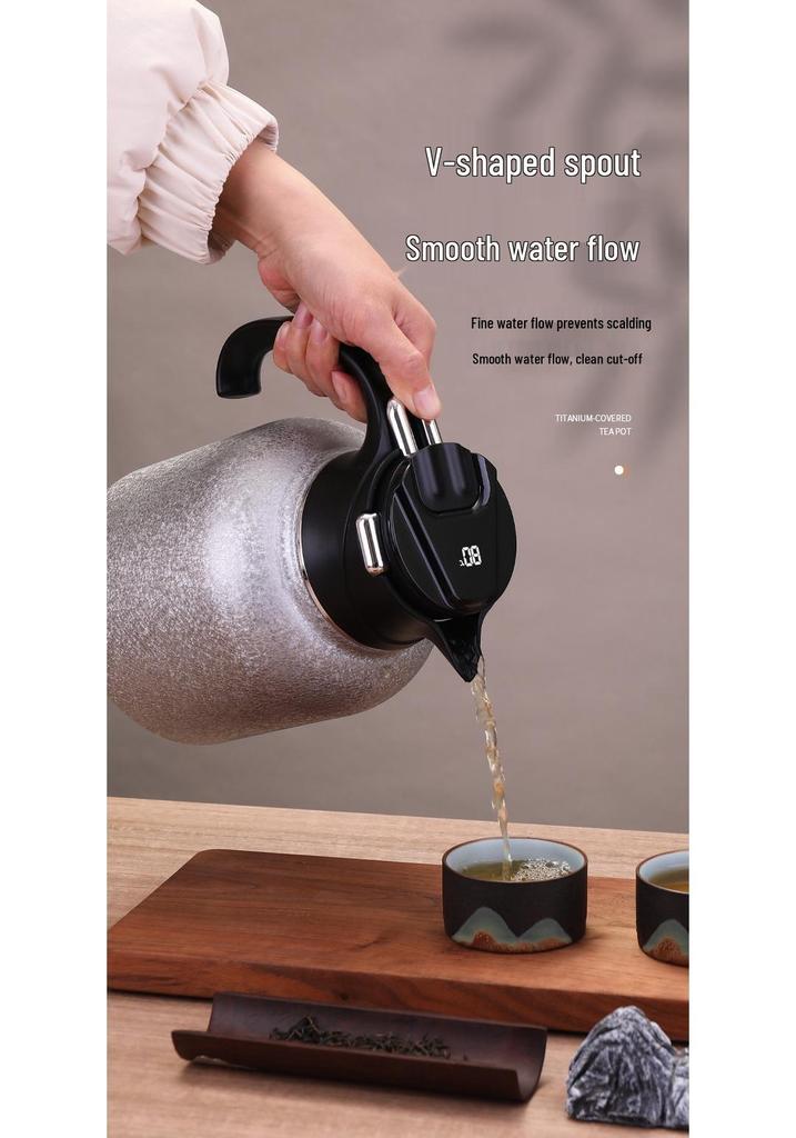 Titanium-Coated Large Capacity Temperature-Control Teapot for Home & Office