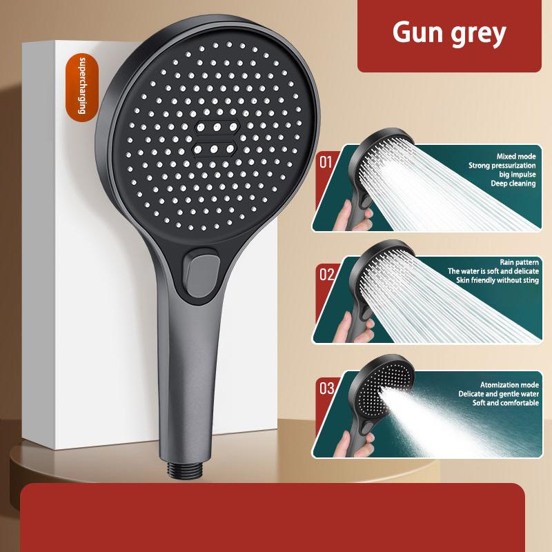 High Pressure Shower Head 13cm Panel 3 Modes Water Saving Spray Nozzle Shower Bathroom Accessories