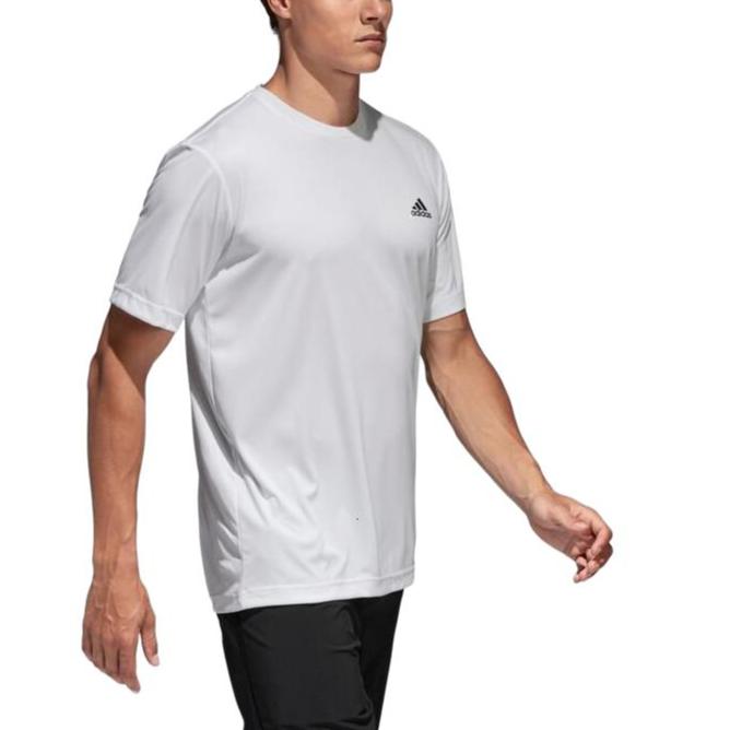 adidas T Shirts Men's White Crew Neck Moderate Straight Fit GK4302