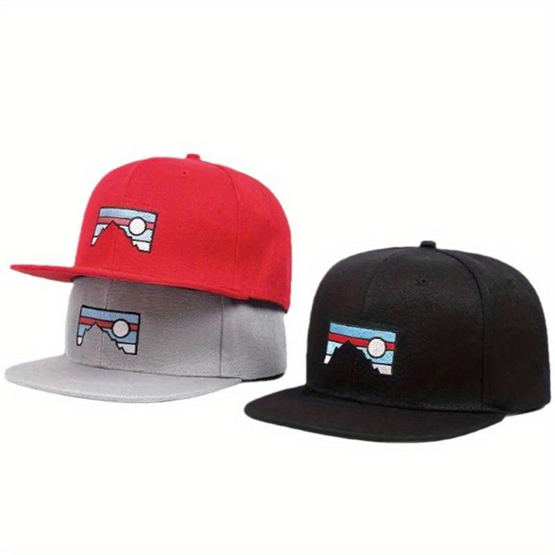 2Pcs Mountain Embroidery Hip Hop Hat Small Spaceman Pendant Necklace Set Men's Sports Baseball Hat Women's Fashion Casual Sun Protection Shade Hat