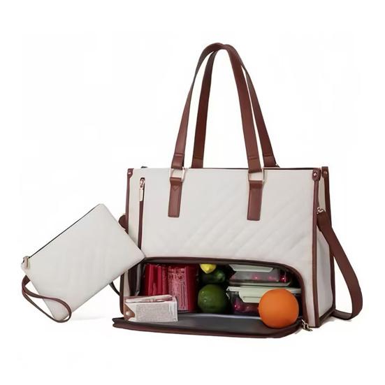 3-in-1 Tote Bag Backpack Lunch Bag Women Insulated Lunch Tote 15.6 Inch Laptop Compartment Lunch Pouch for Work Travel