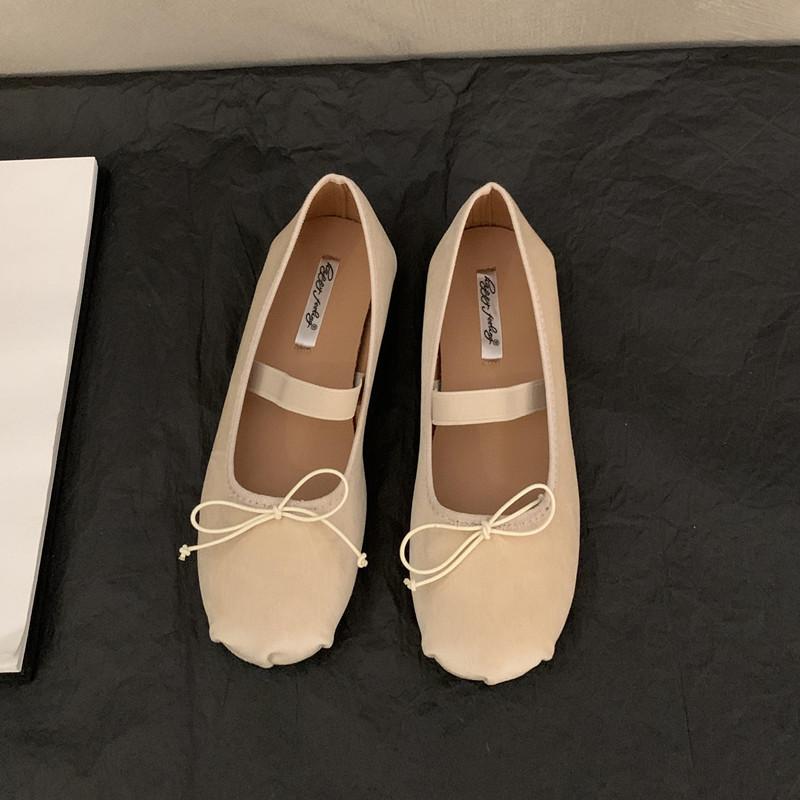 Fashion Bailamos Autumn Women Flats Fashion Bow-knot Round Toe Shallow Slip On Ladies Boat Shoes Soft Flat Heel Dress Ballerinas Shoes