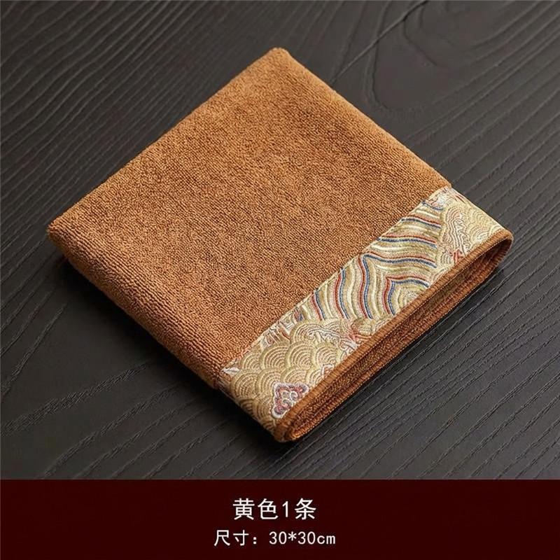 1Pc 30x30cm Square Yunjin Microfiber High Quality Thicken Absorbent Tea Towel Dining Tea Table Accessories