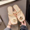 New high-value outer wear cover toe slippers women's summer fashion versatile flat bottom vacation leisure
