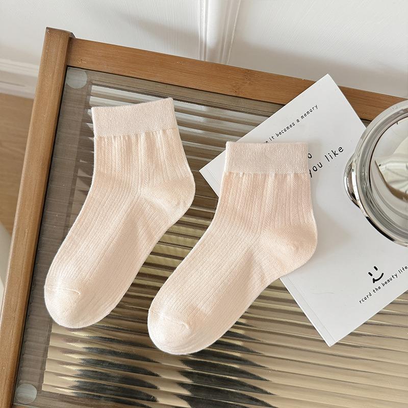 Female Summer Thin New Cotton Lovely Ballet Style Hollow Mesh Breathable Short Tube Socks