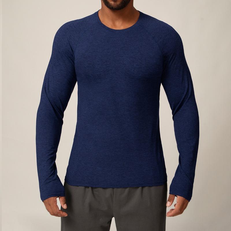 Mens Quick Dry Long Sleeve Sports Fitness Running Training Workout Top