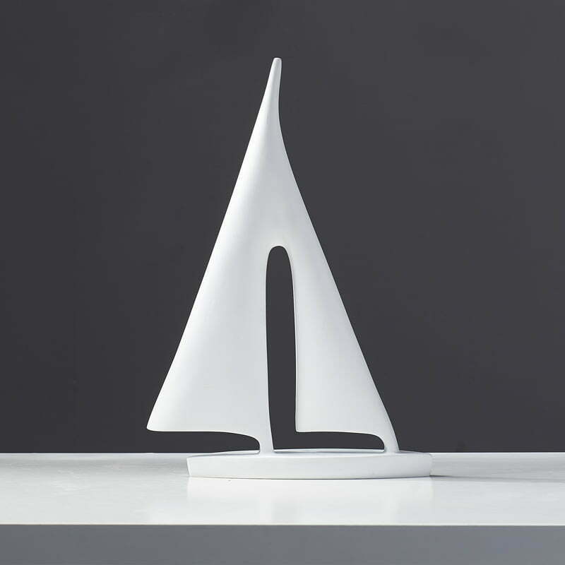Ship Decorative Figurine White Large 28cm - Sailboat, Boat, Yacht