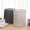 Household fabric dirty clothes basket storage basket, circular cotton and linen dirty clothes basket