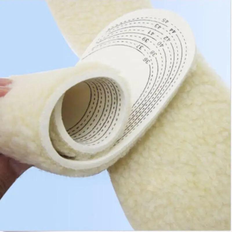 1 Pair Unisex Men Wemen Winter Warm Soft Wool Winter Shoe Insole Pad Size 36-46