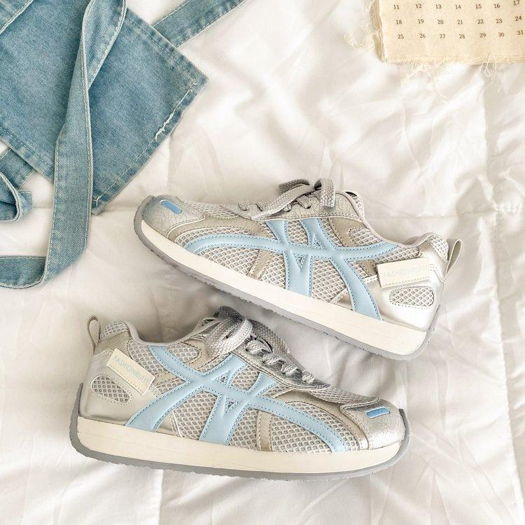 Super fire retro German training shoes women's summer 2025 new mesh breathable thick-soled versatile sports and leisure little white shoes