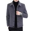 Men's Trendy Gray Woolen Coat - Autumn/Winter Golden Sable Velvet Short Jacket