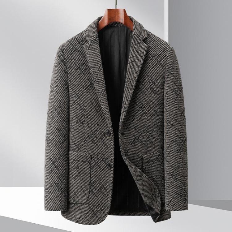 New Korean Style Slim Suits Trendy Autumn Winter Men Casual Suits Single Suits Chenel Jacquard M