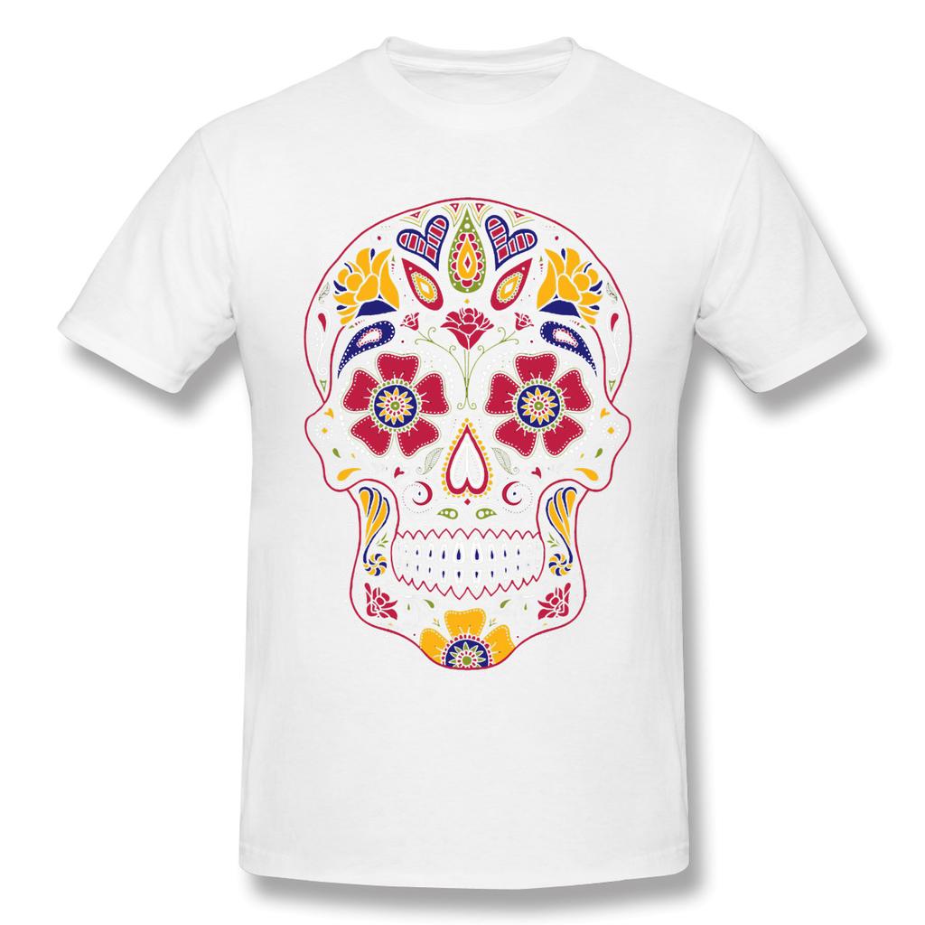 Day Of The Dead Sugar SkullAnime Clothes Design Halloween Trick-or-treating Cotton Unisex T-Shirt