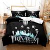 Rock Metal Bedding Set 3Pcs Rock Trivium Exquisite Band Logo Print Stylish Home Decoration For Music Collectors